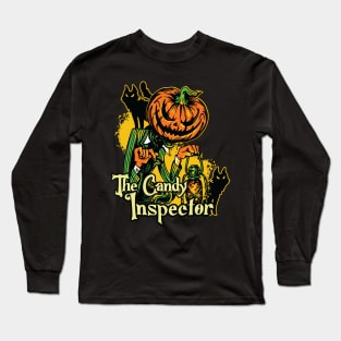 Candy Inspector Halloween Pumpkin Design Long Sleeve T-Shirt